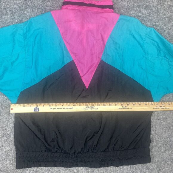 Vintage Windbreaker Women Large Forteza Colorblock Retro Nylon Parachute 80s - Picture 11 of 16